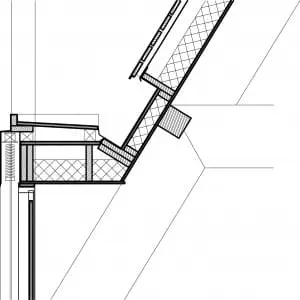 Verticale doorsnede dakgoot 