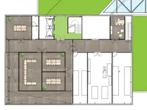 Plattegrond vijfde verdieping 1:1000
