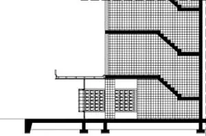 Doorsnede trappenhuis 1:300