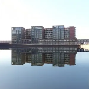 Vanuit het noorden aan de haven