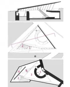Plattegrond en doorsnede 1:400