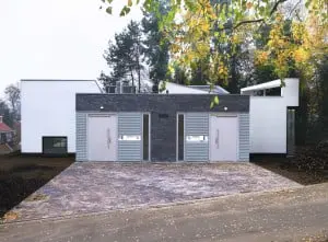 entree van de twee wooneenheden