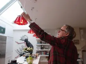 Sjoerd Soeters met Campari Lights van Ingo Maurer. Foto Jacqueline Knudsen.