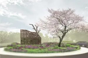 LOLA landscape architects, Natura Docet Wonderrijk, Impressie rotonde met droomhuis