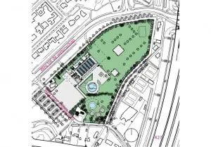 3. Situatie, aan twee zijden kunnen de puien open zodat ligweide en zwemwater zonder barrières aan elkaar grenzen.