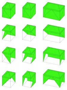 Tritent, site specific tenten voor Stichting Singeldingen in de speeltuin in het Heemraadspark in Rotterdam. De driehoekige geometrie van de tentvorm en het frame vormde de aanleiding om de tenten te verbijzonderen met diagonale openingen en driehoekige ramen. De zijvlakken zijn allemaal anders waardoor de tenten altijd net anders zijn maar samen toch een harmonieus beeld geven.