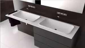 Wastafel met Corian, ontworpen door Thijs Smeets voor Correnti.