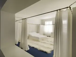 Adolf Loos, slaapkamer in het appartement van Lina en Adolf Loos in Wenen (reconstructie)