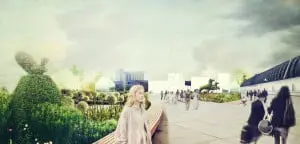 Sloterdijk nieuw stationsplein oost boven bestaande sporen.