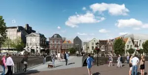 Nieuwe brug van DP6 sluit aan op nieuwe Catharinasteeg.