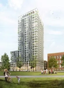 Toren 1 Overhoeks architect aul de Ruiter, impressie 3D studio Prins