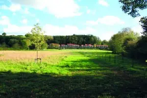 Huidige situatie Tuindorp Jekerdal met op de achtergrond de Sint Pietersberg.