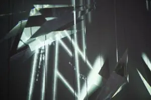 Voor de TU Delft maakt Studio KNOL
een visualisatie van natuurkundig onderzoek
naar de verstrengeling van quantumdeeltjes en
teleportatie