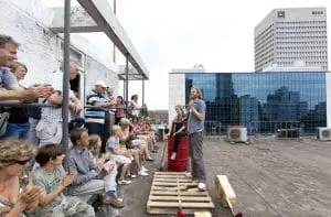 Goslink op dak Schieblock