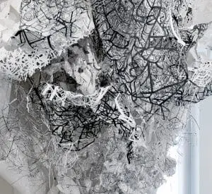 Kim Habers, Innercity 2, 2013, papercut,  4 x 4 x 4 m. Photo: Etmee Boeve