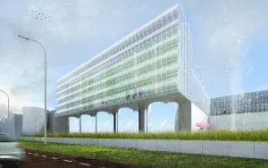 De voet van de Gevelserre dient
voor de opvang van hemelwater met rietfilter
voor het zuiveren van afvalwater