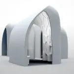 3D-geprint paviljoen in vorm van koffieboon