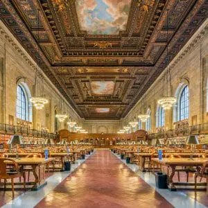 De leeszaal (Rose Reading Room) van de New York Public Library