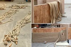 Balie van gebruikte gynzaaltouwen