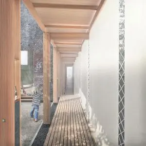 Herinnering. De oude brandgang, kijkend richting de Plantage Middenlaan