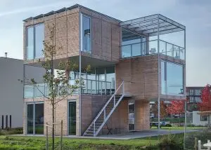 BILT modelwoning vanaf de gemeenschappelijke tuin. Foto Jacqueline Knudsen