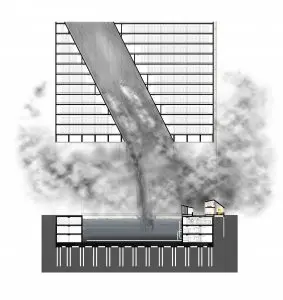 Doorsnede dienstwoning regen en opklaringen