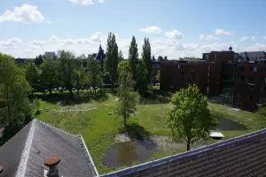 Het nieuwe park met waterberging. Foto Jacqueline Knudsen.