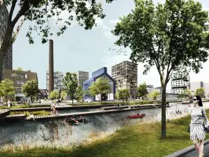 Als het aan het ontwerpteam ligt wordt de kanaalstrook een gezond gebied met meer (bio) diversiteit en kleinschaligheid. Een groene recreatieve zone met een rechtstreekse verbinding voor fietsers en wandelaars naar het centrum en buitengebied. 