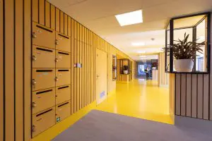 De plantenbakken
zijn vervaardigd van
de oude metalen