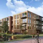 Montage houten woongebouw M’DAM