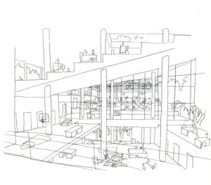 Vroegere schets Villa VPRO