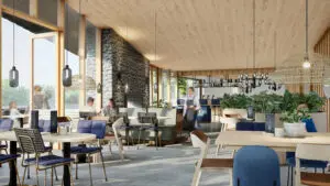 Vanuit de binnenomgeving is er een prachtig uitzicht op buiten