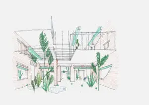 architecten de vylder vinck taillieu: PC Caritas, Melle, Belgium, 2016 © drawing: architecten de vylder vinck taillieu