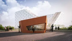 Impressie Warmteoverdrachtstation, Dingeman Deijs Architects, heren5. Visual door Studio PXL