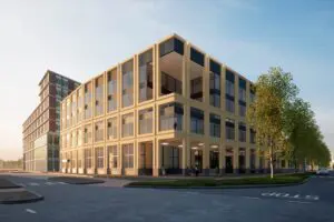 Artist impression' van het de gevel van het principe- of basisontwerp.