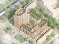 LEVS ontwerpt voor woningcorporatie Intermaris een sociaal woongebouw van hout aan de Boeierstraat in Purmerend.